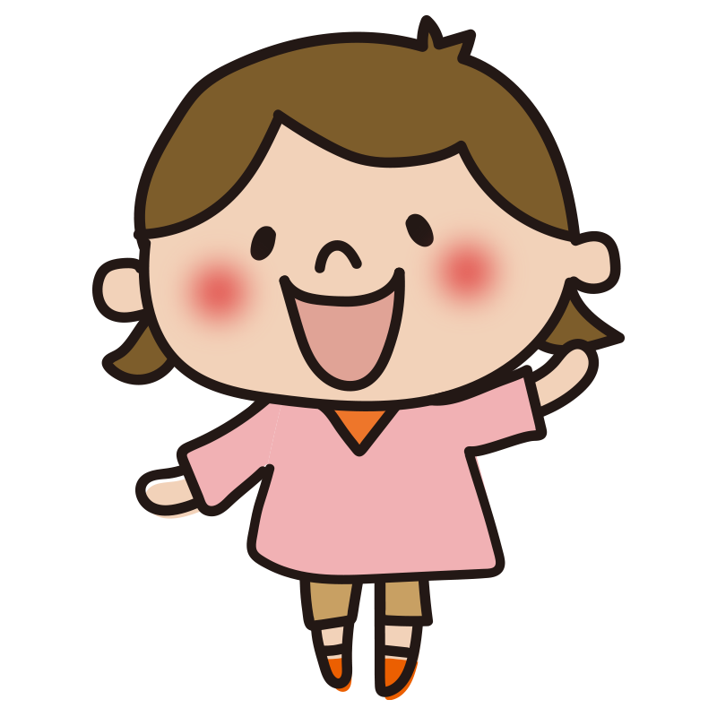 おしゃべりしている子供たち 女の子 の無料 フリー イラストかわいい手描きの無料素材「てがきっず」保育園・小学校・介護施設にぴったりのフリー素材 イラスト