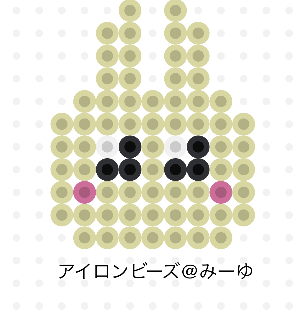 アイロンビーズ図案 ちいかわ うさぎのお顔アイロンビーズ@MI-YU☆
