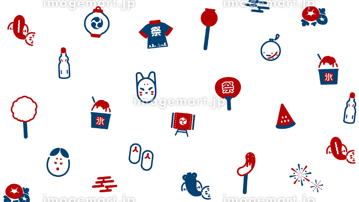 お祭り無料のAi・PNG白黒シルエットイラスト