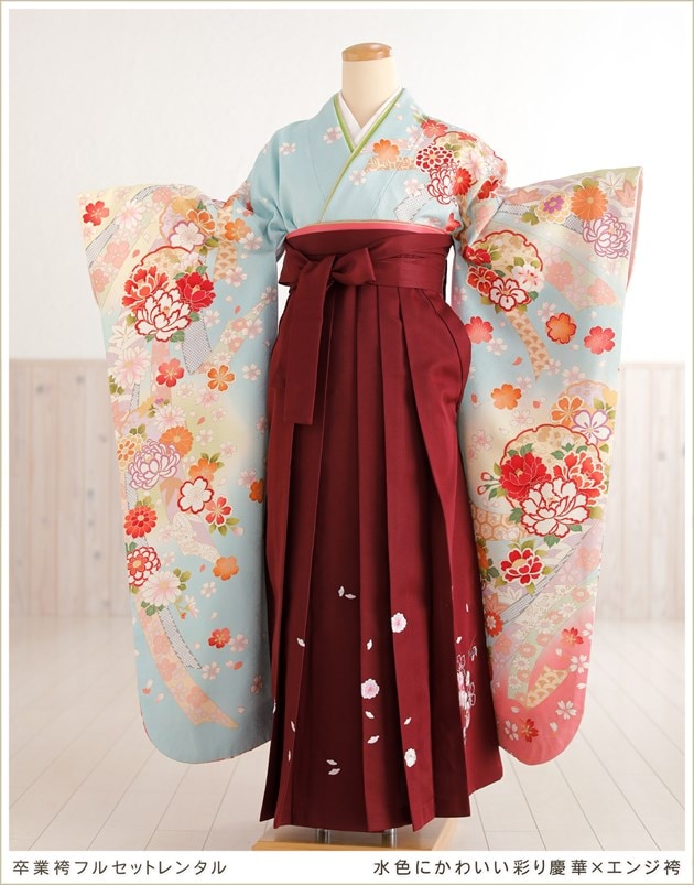 Kimono Sienne 卒業式袴3点セット くすみピンク 二尺袖着物 袴 ピンク くすみカラー 卒業式 大学卒業式 小学生 レディース袴着物ジェンヌKimono Sienne