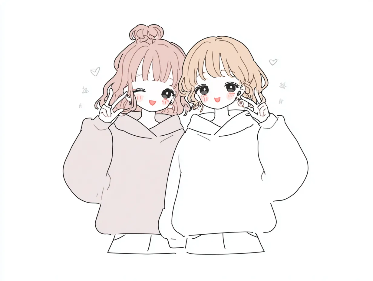 友達と楽しむペア画のアイデア