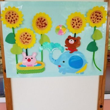 手形でひまわり製作🌻👐札幌ハイジ保育園