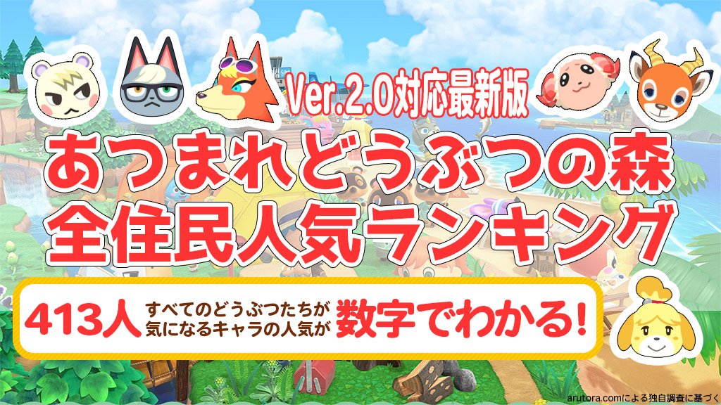 あつ森 人気住民ランキングVer.2.0最新版 あつまれどうぶつの森- ゲームウィズ
