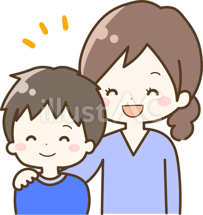 お母さんと子供イラストのフリー素材イラストイメージ