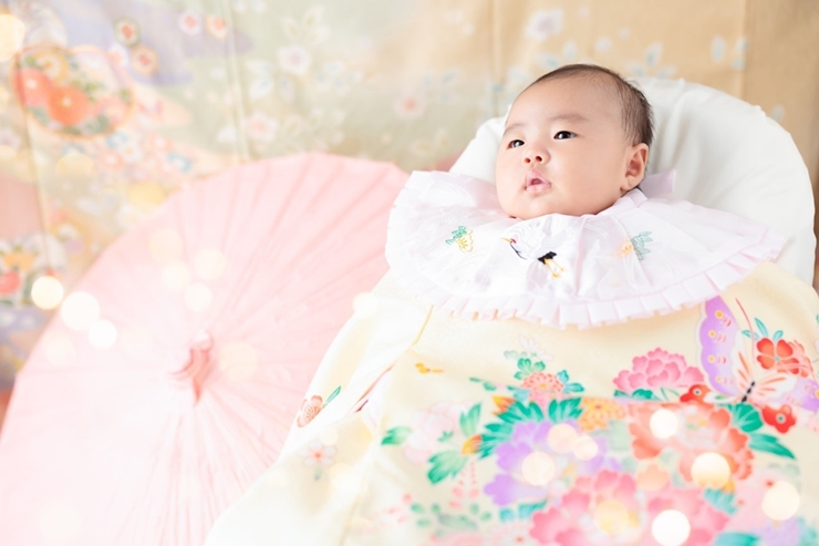 お宮参り 女の子 着物 正絹 着物セット 産着 お宮参り 女の子 正絹 初着 御