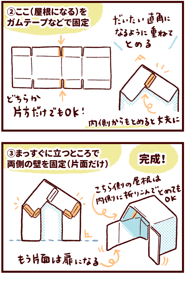アレンジ自在！10分でできる、簡単ダンボールハウスの作り方 by pika - みんなの体験記 妊娠・出産・育児