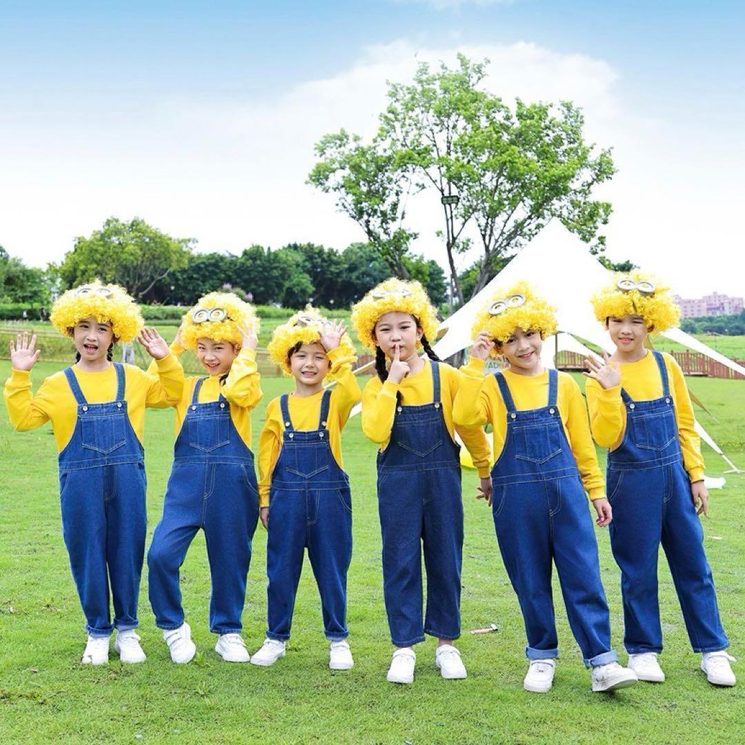 Amazon.co.jp:muguetオーバーオール トレーナー ミニオン コスプレ 子供 キッズ コスチューム クリスマスクリスマスプレゼント ハロウィン プレゼント パーティー イベント 仮装 かわいい 5点セット 秋冬春向け100: おもちゃ