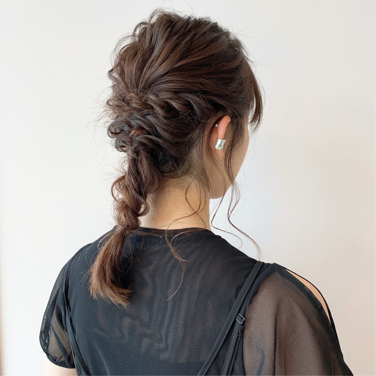 結婚式お呼ばれ編みおろしヘアー沼津市 しもやま美容室