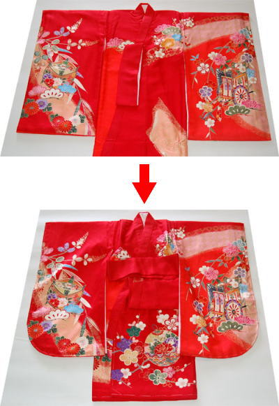 京都室町st. 子供着物の身上げ肩上げ加工 男の子用 OPT02b