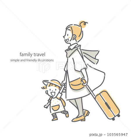手描き風 ポップな家族・旅行イラスト制作例 A260イラスト工房
