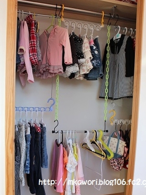 衣類の管理が楽になる♡2段にした子供服のクローゼット収納☆