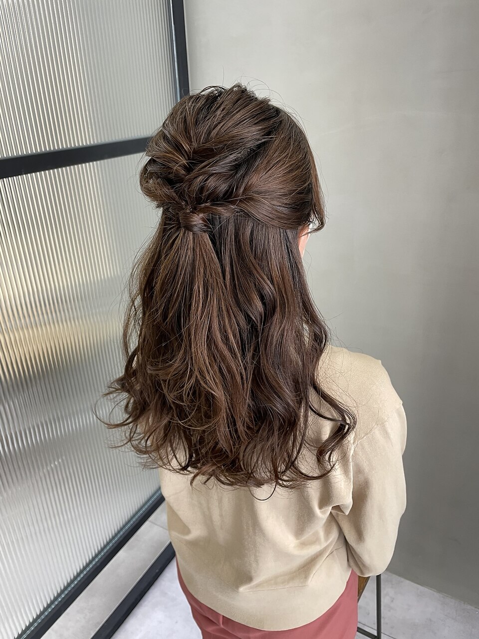 ヘアアレンジ ハーフアップ ロング 結婚式×owlhair×沢田 瞳×343104HAIR