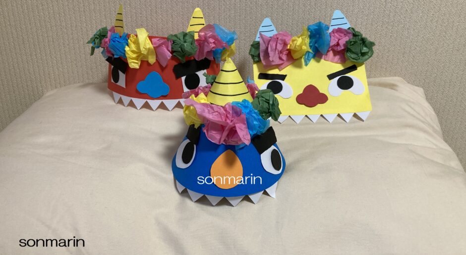 節分 オニのお面 製作キット 6枚セット ガーランド はる 通販 15201148Creema クリーマ