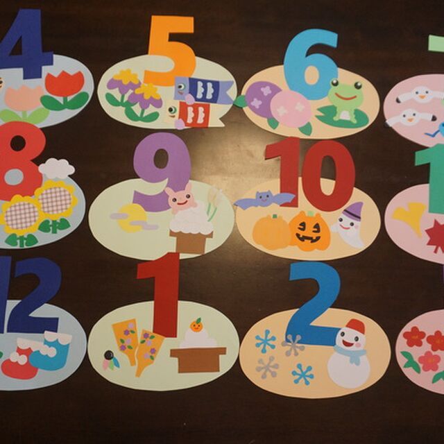 みんなのかわいいおうち」 お誕生表 お誕月には旗を立ててね🚩 保育誌「パプリカデラックス」 Gakken に掲載していただきました。この本では、春・夏・秋・冬まるごと1年分の壁面、飾り、製作アイデアが掲載されてます🎵 @kazuyo_uehara ＊学研paprika幼稚園保育園