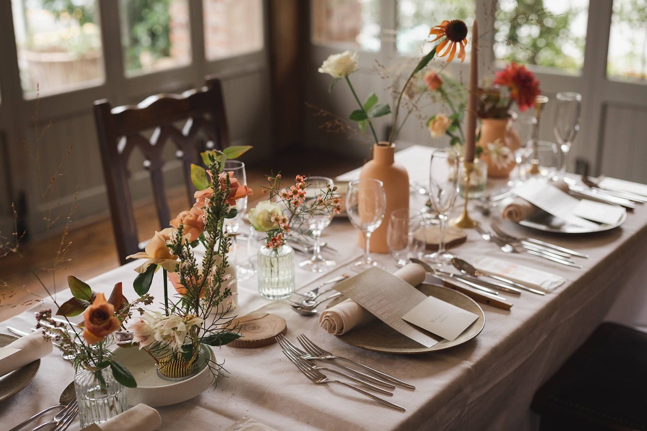 ゲストテーブル装花なし！＆メニュー表のことナチュラル＆アンティークな結婚式とその後 ～２歳児育児 ハンドメイド ときどき懸賞～