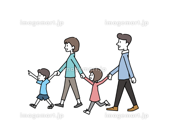 夕暮れ時、手を繋いで歩く男女 Stock IllustrationAdobe Stock