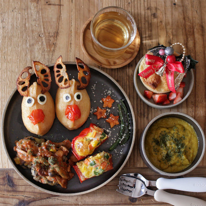 クリスマスオープン稲荷静止画ver⛄️💕 作り方や使ってる材料は今朝リールに投稿しました◎クリスマスごはんクリスマス料理オープンいなり稲荷寿司クリスマスプレートおうちごはんてづくりごはん365デコ弁キャラ弁こどもごはん簡単レシピ