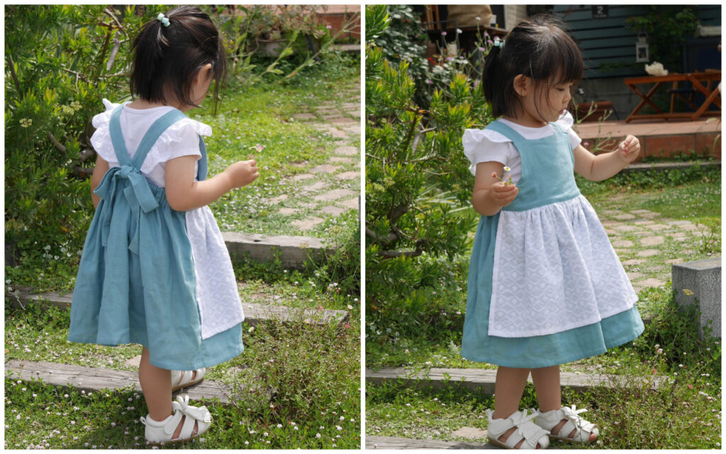 エプロン 型紙 パターン 子供服 かわいい 簡単縫い代付き 子供用エプロンの型紙商用利用可