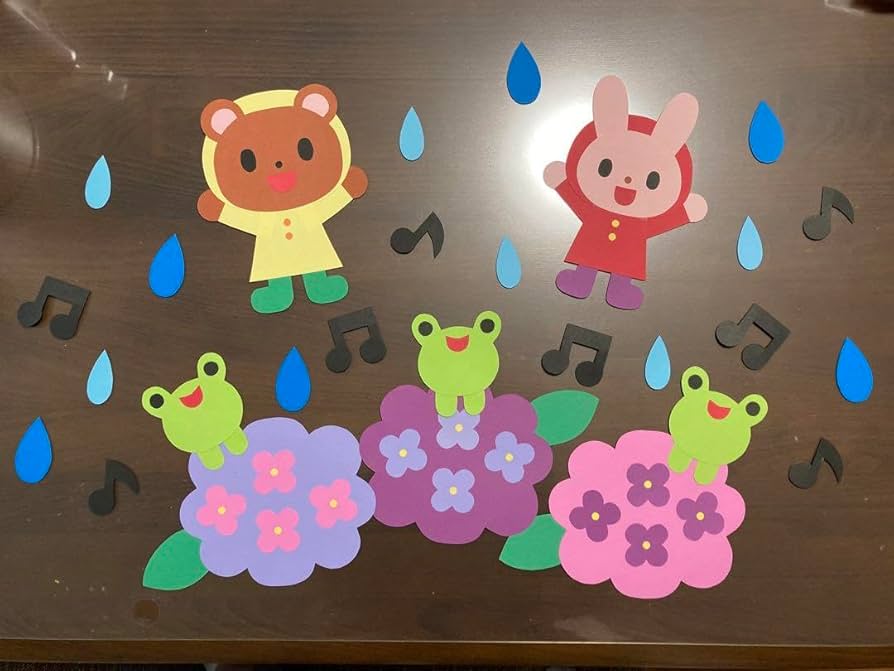 壁面飾り工房本店 壁面装飾・パネルシアター・ペープサート・型紙・知育・保育・介護商品の販売☆壁面飾り工房横200cm 「夏祭り楽しいね！」６月 ７月 ８月 夏 幼稚園 保育園 学校 病院 施設 知育 壁面装飾 型紙 製作☆