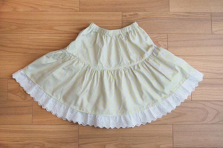 子どもティアードスカート フリルスカート の作り方 110・120・130サイズ型紙不要nunocoto fabric