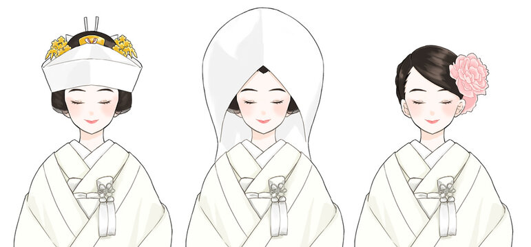 結婚式のキャラクター日本の伝統的な見方,漫画イメージ_グラフィックス id380426249_PRF画像フォーマットPSD_jp.lovepik.com