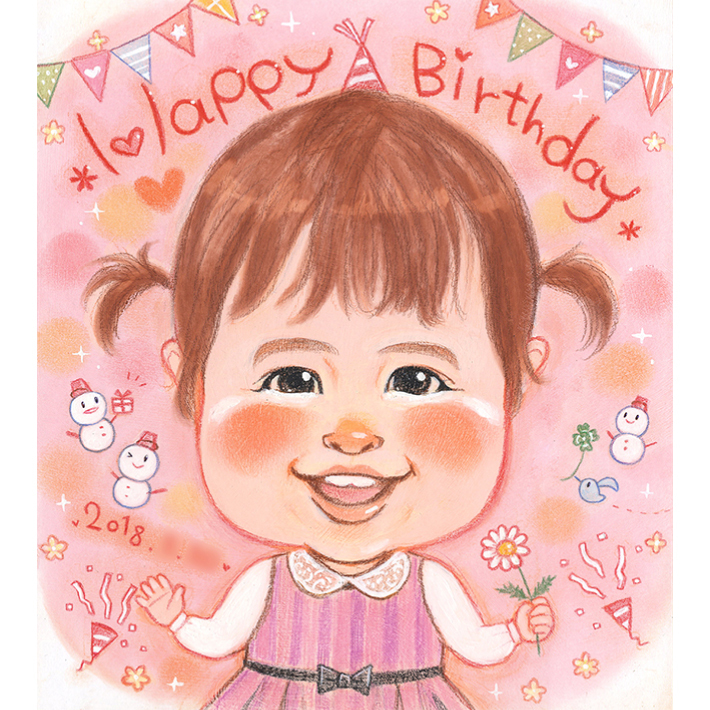 カラフルでかわいい似顔絵色紙、節句やこどもの日に最適なギフト 節句やこどもの日のお祝いにぴったりな似顔絵 イラストの色紙を制作します。写真から描かれる人気の似顔絵は、年齢性別を問わず喜ばれる贈り物やギフトです。手描きのかわいい似顔絵は、贈呈用としても最適