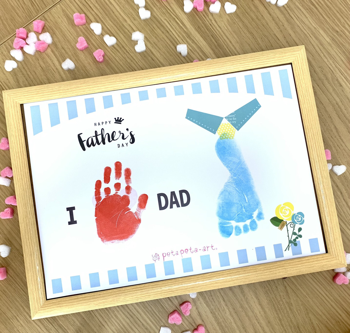 手形 足形 記念父の日縦◆ ポスター スタンプ 誕生 出産 赤ちゃん ベビー アート 手型 足型 命名書 お祝い プレゼント :にじいろあんよ - 通販 - Yahoo!ショッピング