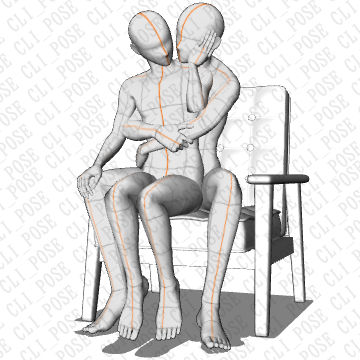 座りながらハグカップルTikTok