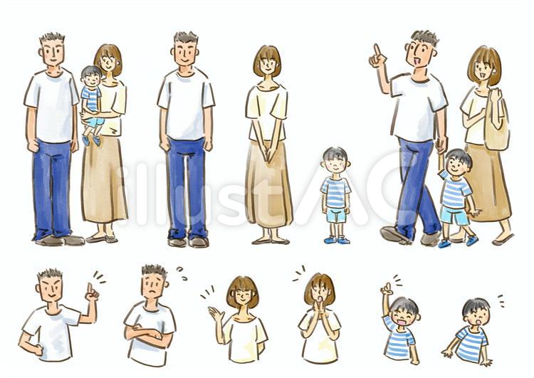 家族 手書き」のイラスト素材・ベクター画像 - イメージマートimagemart