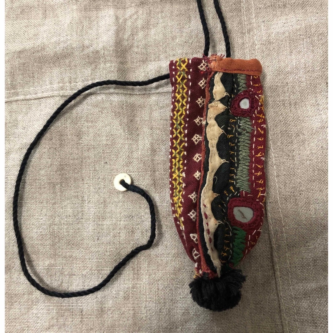 ハンドメイド★ペンダントネックレス首かけお守り袋薬袋持ち塩袋お名前入れ袋