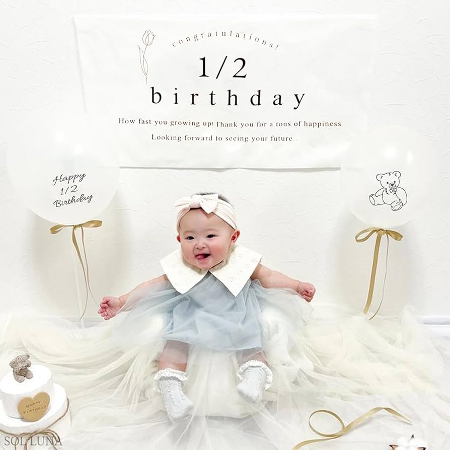 ケーキトッパー ハーフバースデー 1 2 記念日 ペーパーアイテム パーティー お祝い デコレーション 記念写真 赤ちゃん : wiw - 通販 -Yahoo!ショッピング