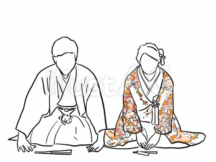 商用利用可 和装の結婚式のイラスト15選！手描きやシンプルなどおしゃれなものまでPyontakku DesignNote ピョンタックデザインノート