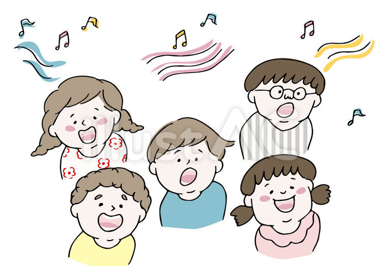 子供たち.歌う.合唱笑顔イラスト - No: 22966653無料イラスト・フリー素材なら「イラストAC」