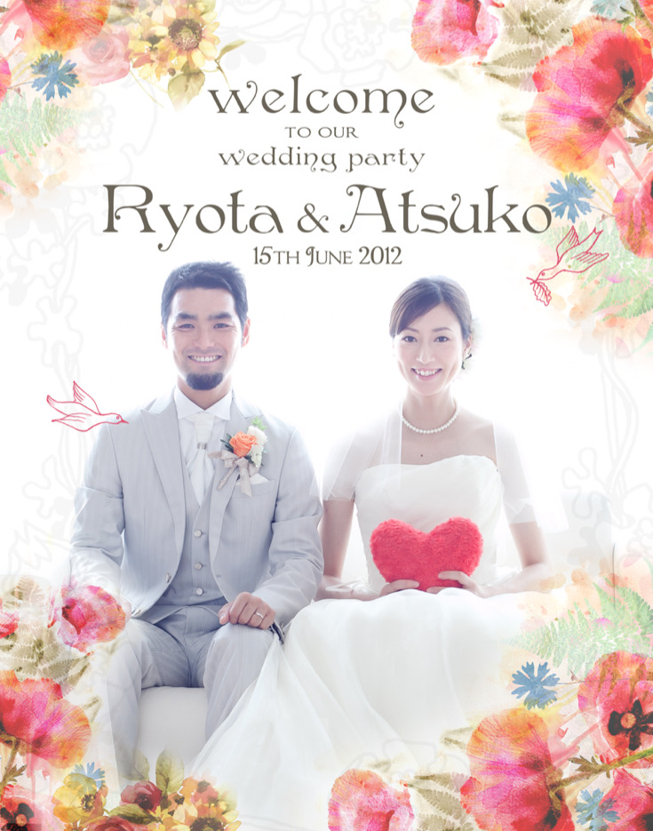 結婚式 ウェルカムボード クリアー＆ホワイトフラワー 花 ガーデンウェディング受注製作iichi日々の暮らしを心地よくするハンドメイドやアンティークのマーケットプレイス