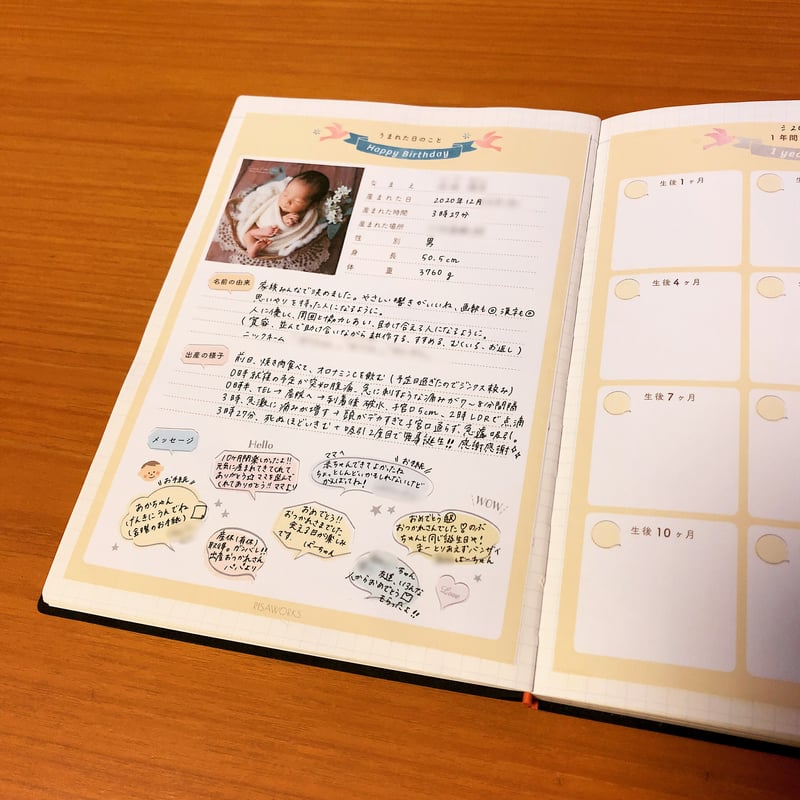 月齢ごとにまとめられる成長記録「ムーミン マンスリーベビーアルバム」フォトブック・フォトアルバム TOLOT