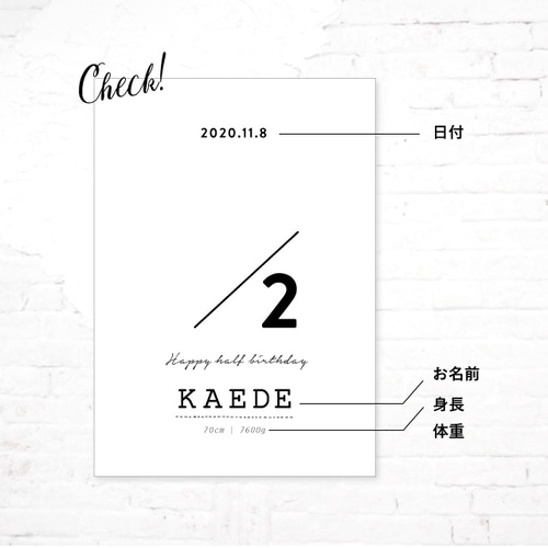 ハーフバースデー手形足形台紙 雑貨・その他 ＊P-mama＊ 通販 10390083Creema クリーマ