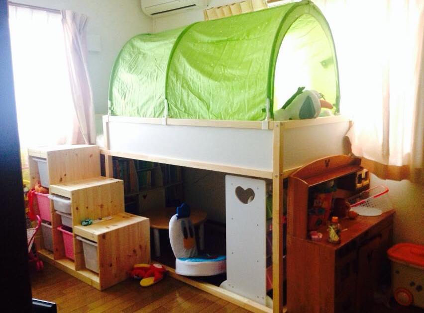 小学2年生女子 秘密基地！？的なロフトベッド下には何を置いている？わらって暮らしたい~整理収納とインテリアで笑顔な暮らしを