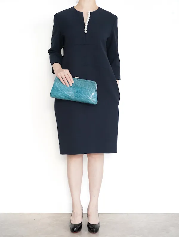 YOKOCHAN ヨーコチャン 半袖パール 水色 ドレス結婚式・パーティードレスレンタルなら ドレスティーク