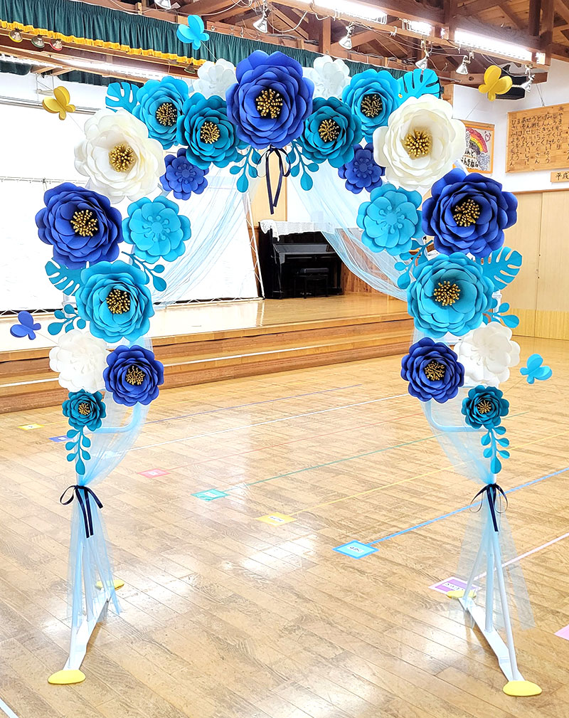 卒園式の会場準備が整いました。 明日は１９人の巣立ちの日です