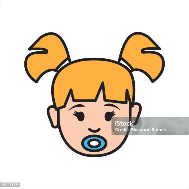 おしゃぶりを咥えたあかちゃんの顔アイコンちびそざい＊白黒おたよりイラスト