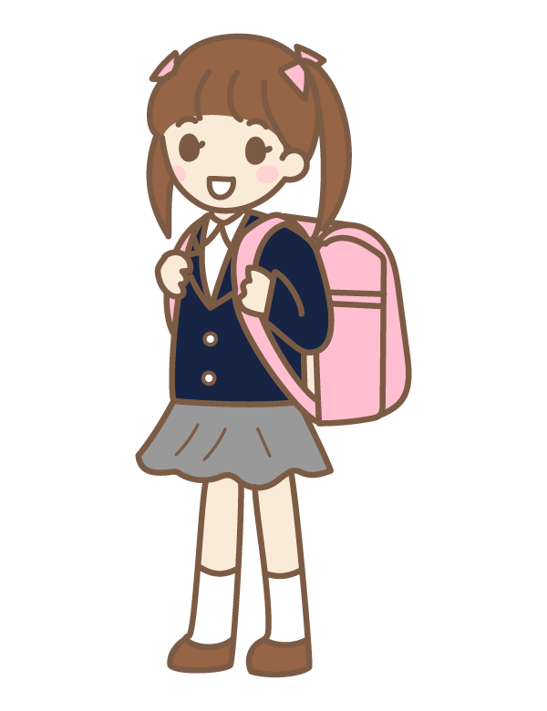 セーラー服を着た女子学生のイラスト 夏服・学生服かわいいフリー素材集 いらすとや