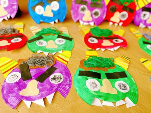 年中さんの鬼のお面制作！＆リトルエリーぶどう組さんの様子☆所沢市-三ヶ島幼稚園-学校法人光輪学園