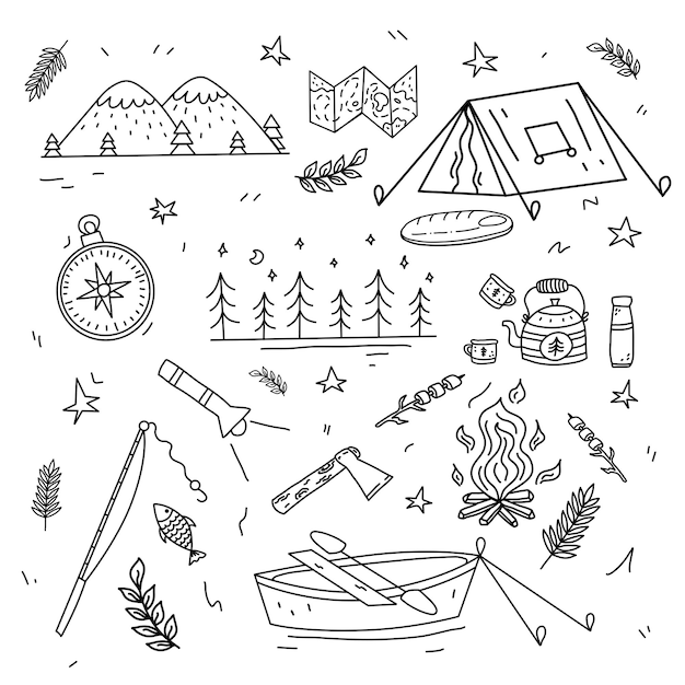 小冊子用イラスト 秋冬のファミリーキャンプの楽しみ方