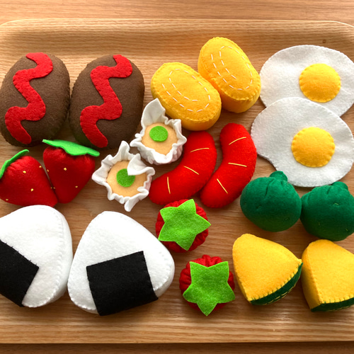フェルト たまご焼き 手作りおもちゃ おままごと ハンドメイド 手芸 Play house TamagoyakiJapanese omelet