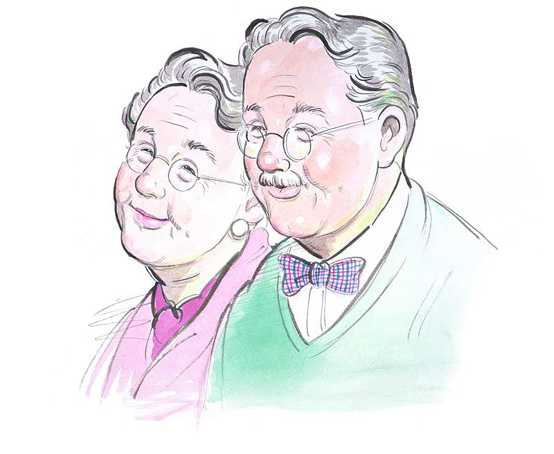 悩む老夫婦のイラスト - ONWAイラスト