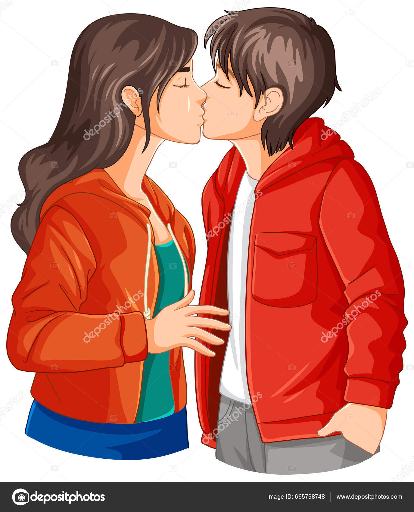 ピンクインターナショナルキスの日キスカップルバレンタインデーのイラストを抱きしめる イラスト素材 無料ダウンロード - Lovepik