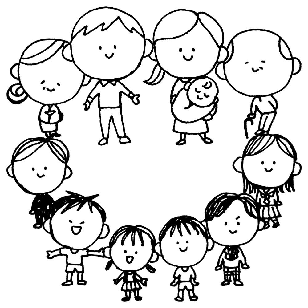 かわいい4人家族の手書きイラストのイラスト素材73512089- PIXTA