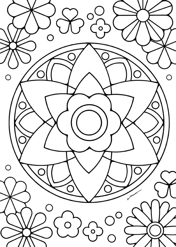 ぬりえ草花 幼児教材・知育プリントちびむすドリル 幼児の学習素材館