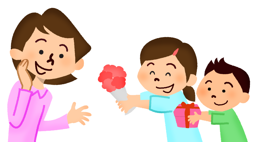 お母さん笑顔の無料イラスト 母の日44435素材Good