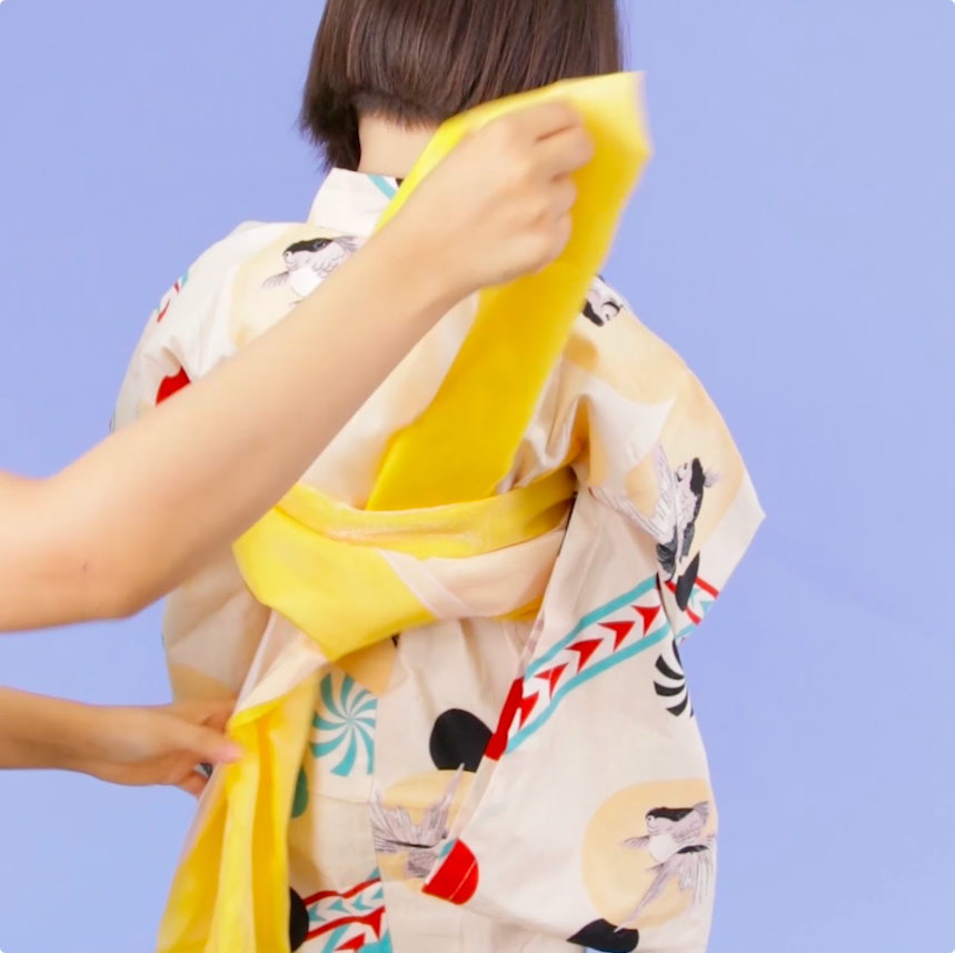 兵児帯2本で可愛い帯結びを考えてみました🎀, 使った帯↓, ■兵児帯1本 400cm , ■オーガンジープチ兵児帯 250cm , ポイント☝️,■今回のようなポリエステルのツルツルした帯を使う場合は、リボンを作る前に長い方が上に来るように2回固結びしておく,■飾り帯のリボンが隠れない長さで、蛇腹に畳んだ帯を出す,出しすぎるとぜんぶかくれちゃうので要注意！ ,